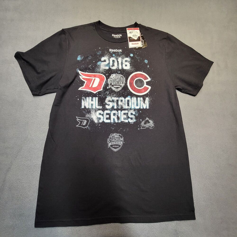 NWT Detroit Red Wings Shirt Mens M Black‎ Short Sleeve NHL Hockey Reebok